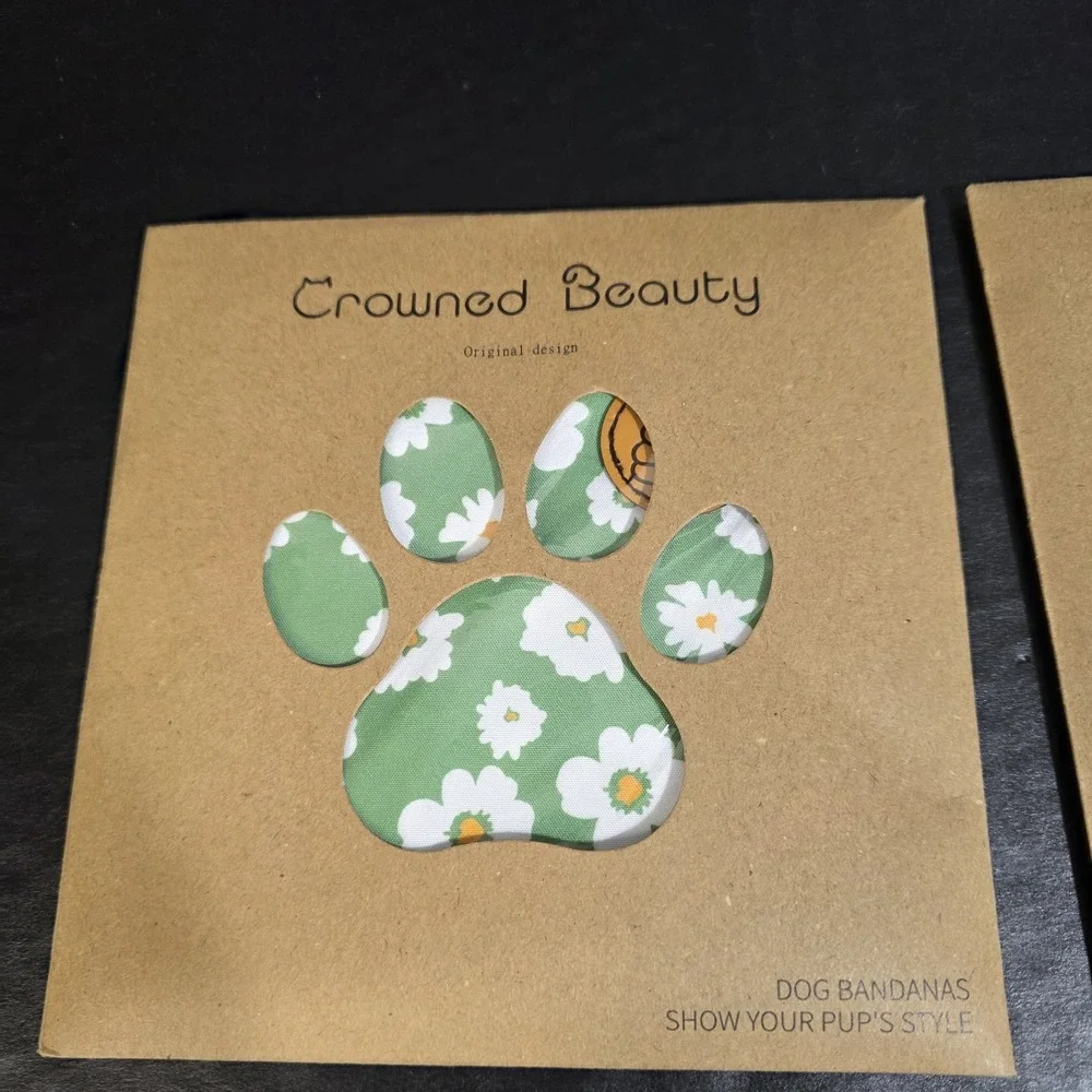 Crowned Beauty Reversible Dog Bandanas Floral 2‎ Pack X 2 For Small Dogs